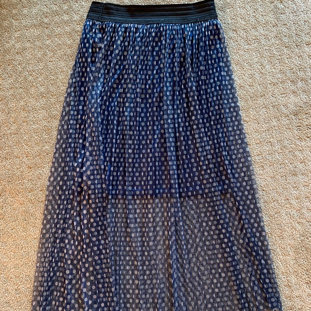 Navy Polka Dot Boutique Skirt